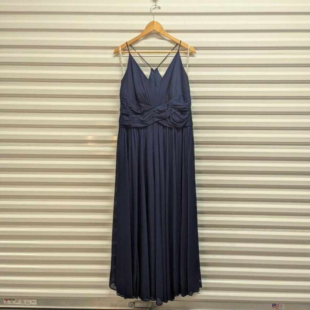 DB Studio Size 16 Navy Blue Goddess Maxi Dress Flowy Boho Semi Formal Bridemaid